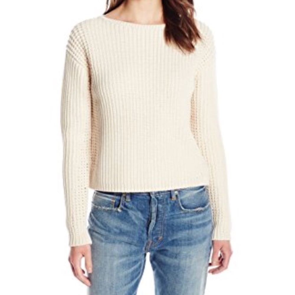 Italian cotton waffle stitch pullover